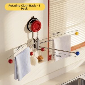 TOOLCLUB | Storage Towel Rack Space-saving Wall-mounted Draining Rotating