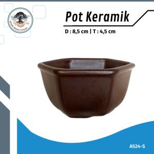 Pot Bonsai Keramik Segi Enam kode A524