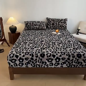 Set Ga Gối Nỉ Hồ Ly Họa Tiết Da Báo Chất Nỉ Siêu Mềm Mượt Không Rụng Lông Hàng Nhập Khẩu Loại 1