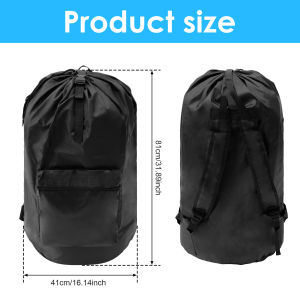 Laundry Backpack Bag with Shoulder Straps and Pocket Oxford Cloth Waterproof Backpack Laundry Bag Large Capacity Clothes Hamper