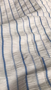 Vải Đũi Nhún Sọc Khổ 1m37 - Chất Mềm Mại Rũ Không Co Giãn Mỏng Vừa - May Đồ Trẻ Em Áo Kiểu