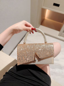 Shiny Fashion Evening Bag Handheld Clutch Bag for Evening Gown Party Banquet Princess Bag Urban Simple Style Handbag