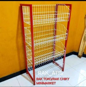 RAK MINIMARKET SUSUN 04 /RAK MERAH/RAK TOKO SUSUN 04/RAK BESI STANLIS