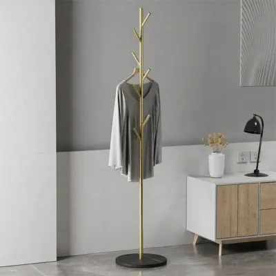 2025 New Simple Design Floor Mounted Coat Rack Bedroom Clothes Hanger Nordic Style Painted Iron Storage Organizer