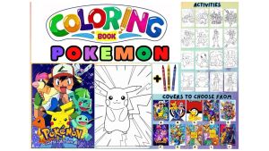Pokemon Coloring Book for Kids with FREE Resealable Pouch Gift Ready Best Birthday Party Giveaways