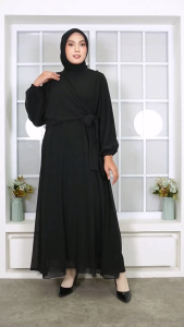 Abiyyuco TA9068 | Gamis Polos Simple Elegan Kekinian Terbaru 2025 Bahan Ceruty Babydoll