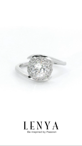 LENYA แหวน CZ Diamondlike เสริมบุคลิกและความมั่นใจ ขนาด 5 มิล ตัวเรือนเงินแท้925 ชุบทองคำขาว