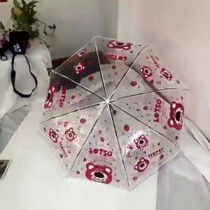 Ô Dù Trong Suốt Gấp Gọn Họa Tiết Hoạt Hình | Dù Che Mưa Với Hình In Nhân Vật Dễ Thương