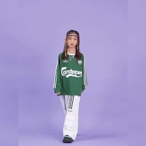 Bộ áo sweatshirt nhảy đường phố cho trẻ em quần ống rộng rộng rãi xu hướng mùa thu hip-hop cho bé trai và bé gái hiphop Trang Phục Biểu Diễn 3.10