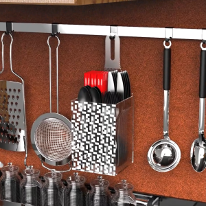 TEMPAT WADAH ALAT PENYIMPAN PENYIMPANAN SIMPAN PERALATAN DAPUR MASAK MAKAN SENDOK GARPU PISAU SUMPIT PISAU SPATULA CENTONG KOTAK ACRYLIC AKRILIK ORGANIZER ORGANISER CUTLERY HOLDER ESTETIK KEKINIAN ELEGAN MODERN BENING TRANSPARAN CLEAR MOTIF PUZZLE 288