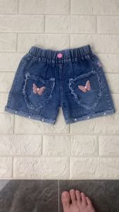 Girls Butterfly Fashion Denim Maong Shorts Designed High Quality Kids Bottoms Korean Style Fit for 0-8 Yrs Old