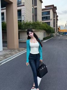 High Waist Slim Fit Jeans Korean Style Small Foot Washed Elastic Plump Hip Vintage Lightened White High Waist Nine Points