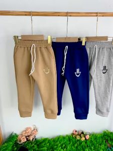 quần nỉ ép thêu mặt cười dày đẹp  may kỹ dành cho bé trai - gái từ 9-24 kg