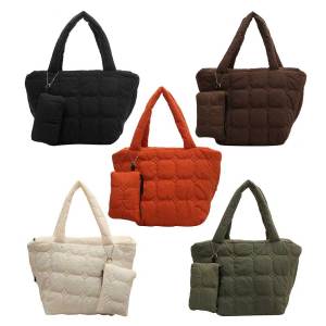 Dung tích lớn Túi tote cho phụ nữ Túi độn thiết kế đơn giản ví trang nhã với túi treo nhỏ cho công việc và mua sắm