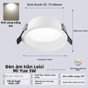NVC | Đèn LED Âm Trần Chống Loá CRI Cao 75mm
