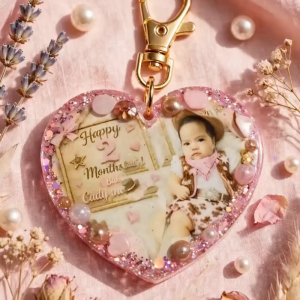 Custom Birth Stats Resin Keychain – Personalized Keepsake