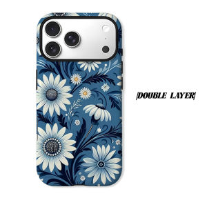 Blue Daisy Phone Case for iPhone 18 17 16 15 14 13 12 11 Air Pro Max Plus Double-layer Cover