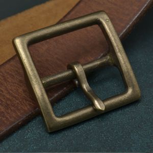Retro Patinated Solid Brass Buckle 4.3cm Mens Belt Buckle Outdoor Small Square D-Ring Roller Waist Belt Buckle