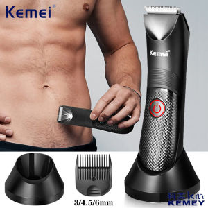Kemei KM-1838 Washable Groin Body Trimmer for Men Women Electric Face Beard Hair Trimmer Rechargeable Pubic Ball Shaver Body Groomer
