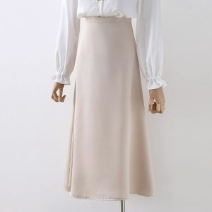 Váy Midi Chữ a Bằng Vải Satin Cổ Điển Dài Vừa Phải Cho Nữ Mùa Xuân Thu Mới Đa Năng Che Mông Thon Gọn Thanh Lịch Váy Chữ a