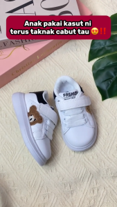 Kasut Baby Boy 1-3Y Kasut Budak Bear Sneaker Baby Girl Anti Slip Soft Sole Kasut Jalan Perempuan Kasut Budak Lelaki
