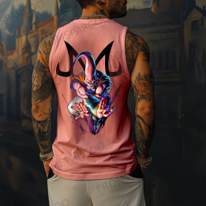 Bandai | Dragon Ball Anime Goku Peripheral Printed Mens Sports Loose Summer Fashion Cotton Vest Bandai Enthusiasts Tank Top