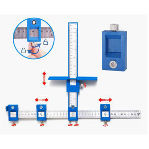 Multi Functional Cabinet Door Mounting Assistant Door Panel Quick Leveling Installation Jig Wooden Furniture Connector Puncher
