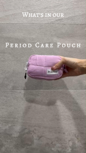 Peuriste pink quilted pouch with zipper and loop handle