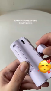 【SG In Stock🔥】5000mah power bank built in cable With phone holder mini battery powerbank fast charge 20W PD portable charger