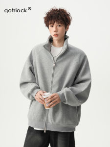 เสื้อสเวตเตอร์คาร์ดิแกนคอตั้งทรงหลวมสำหรับผู้ชาย ฤดูใบไม้ร่วง 2025 เสื้อแจ็คเก็ต Cleanfit ทรงหลวม สไตล์ลำลอง ทรงปกติ