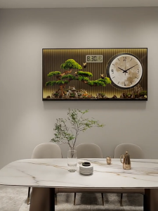 Luxury Framed Wall Clock | Modern Clock Mural Aesthetic Living Room wall Decor Painting Silent Clock