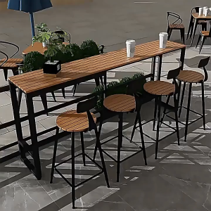 Bàn Quầy Bar Ngoài Trời Chống Thấm Phong Cách Bắc Âu Hiện Đại Cho Quán Cà Phê Và Nhà Hàng