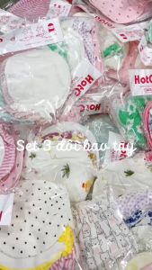 Combo 3 đôi bao tay cho bé sơ sinh HotGa vải cotton mềm mịn Màu sắc ngẫu nhiên
