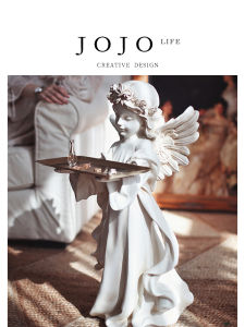 Jojos L. PD · Maidens · Ornaments For Home Young Adult Angel Tray Desktop Sculpture | Young Adult