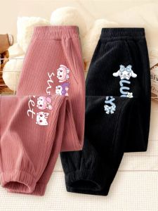 Girl Pants Spring and Autumn 2024 New Arrival Childrens Autumn Clothing Thin Corduroy Pants Kids Fashion Track Pants Tide