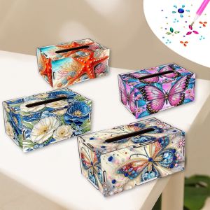 1-Piece Set Mosaic Handcrafted Diamond Painting Tissue Storage Box Kit Art Decoration for Dining Room and Living Room Desktop