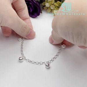 SilverWholesale #BB129 Original Silver 925 Baby Bracelet Anklet With Round-Shaped Bells (Gelang Kaki/Tangan untuk Baby)
