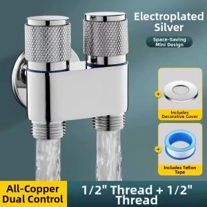 Washing Machine Stainless Steel Dual Outlet Water Faucet Adapter