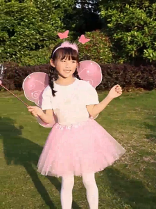 SET KOSTUM SAYAP PERI KUPU-KUPU ANAK PEREPUAN BANDO TONGKAT LED BERCAHAYA