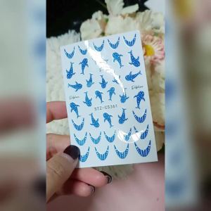 2 Miếng Dán Trang Trí Móng Tay Chủ Đề Đại Dương Xanh Với Họa Tiết Cá Voi Bạch Tuộc San Hô Sao Biển Vỏ Sò Và Bong Bóng Dành Cho Trang Trí Móng Tay Mùa Hè