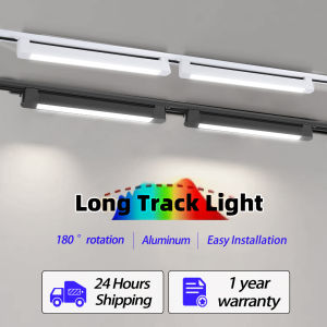 LED Track Light Spotlight Linear Flood Light 110-220V Ceiling Rails Lamp Track Lamp For Living Room Bedroom Kitchen and Shop