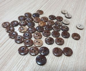 กระดุม กระดุมกะลาแท้   13 มิล กะลา กระดุมทำจากกะลา