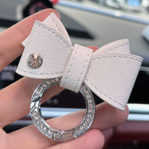 New Arrival Car Key Ring Pendant Suitable for Mercedes-Benz Porsche Diamond-Embedded Cute Bows Key Ring Chain Women