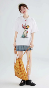 Áo thun nữ local brand Gucaa Việt Nam in hình chú chó đeo kính chất cotton 100