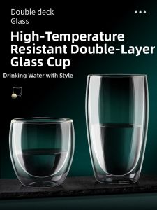 Insulated Double Layer Glass Cup Thicker