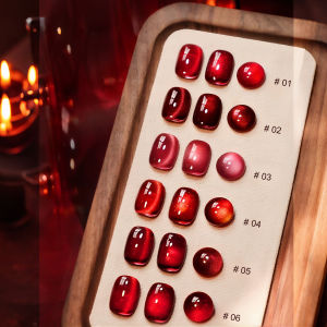 Bộ Dụng Cụ Vẽ Móng Gel 1-21 Món Màu Đỏ Thu Mắt Mèo Halloween Làm Trắng Hạt Thủy Tinh Thiết Kế Nửa Trời 12ML