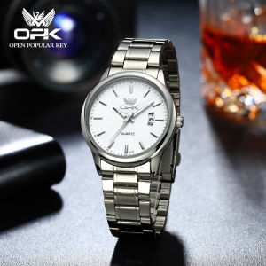 OPK watch for men original waterproof fashion korean style calendar luminous stainless steel with gift box