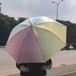 ร่มสีรุ้งกันฝน ร่มกันแดด คละสี สีสันสดใส ป้องกันแสงแดด กันฝน