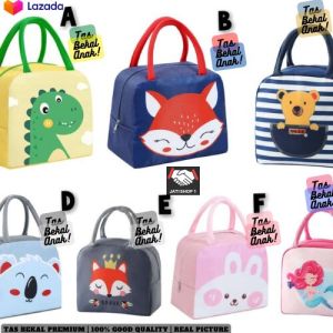 TAS TENTENG LUNCH BOX/TAS BEKAL ANAK TAHAN PANAS(COOLER BAG) MOTIF ANIMAL / BAHAN & WARNA PREMIUM