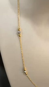 Poh Heng Jewellery 22K Beaded Necklace in Yellow White Gold[Price By Weight]